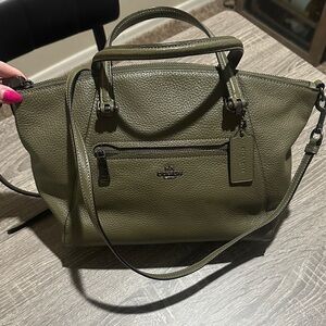 Coach Prairie Military Green Leather Satchel
